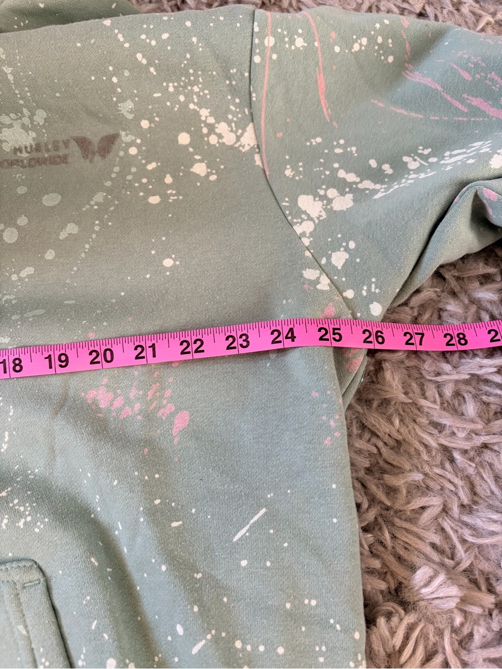 Hurley Mint Green Paint-Splatter Hoodie - Picture 5 of 6